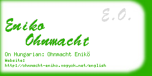 eniko ohnmacht business card
